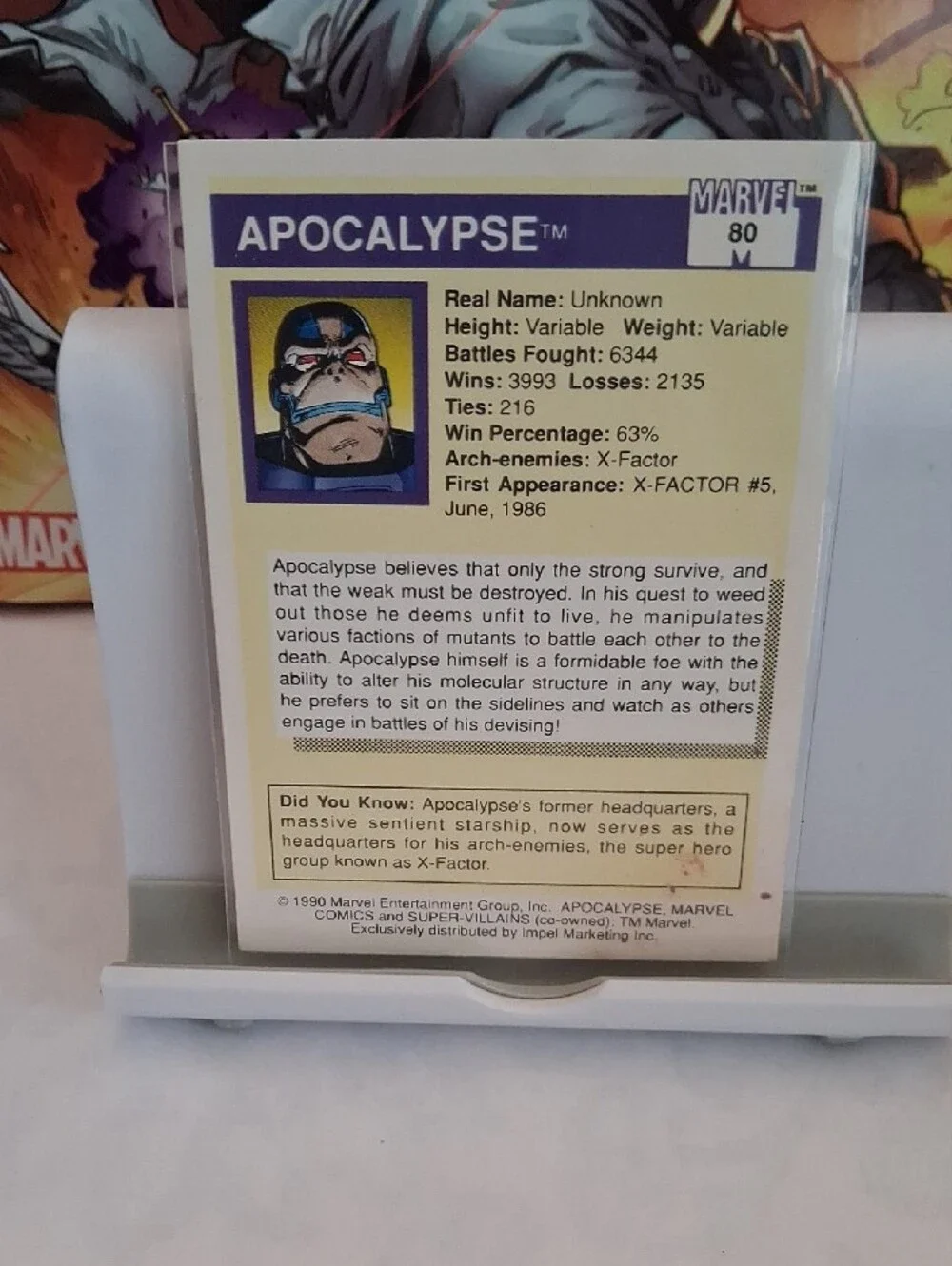 Marvel Apocalypse Trading Card — Purple & Blue